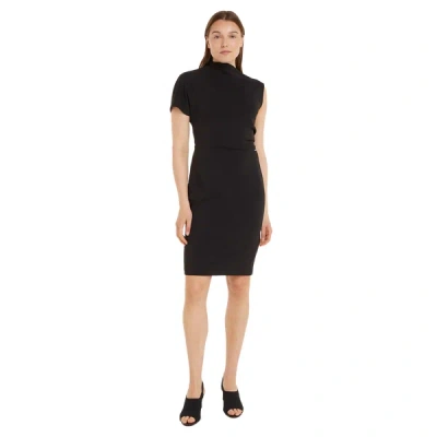 Calvin Klein Asymmetric Dress In Black