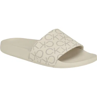 Calvin Klein Athens Slide Sandal In Almond