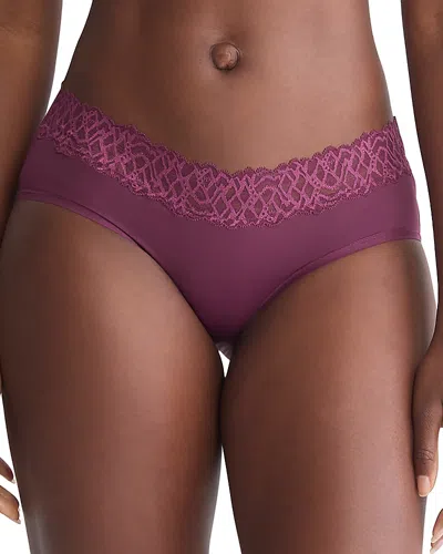Calvin Klein Attraction Lace Trim Hipster In Mauve
