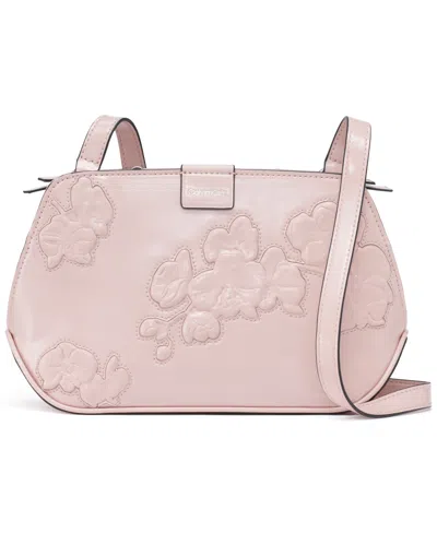 Calvin Klein Audrey Floral Emboss Crossbody In Blossom