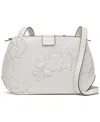 Calvin Klein Audrey Floral Emboss Crossbody In Cerb White