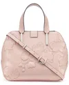 Calvin Klein Audrey Floral Emboss Satchel In Blossom