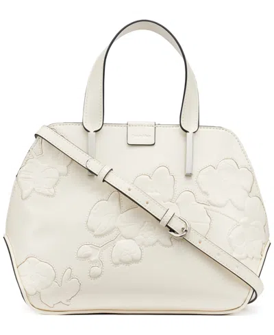 CALVIN KLEIN AUDREY FLORAL EMBOSS SATCHEL