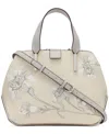 Calvin Klein Audrey Floral Signature Convertible Satchel In Cream Multi