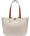 Calvin Klein Audrey Signature Medium Tote Bag In Van Khk,caramel