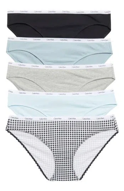 Calvin Klein Autograph 5-pack Bikini Panties In Sei Black/omph