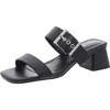 Calvin Klein Averie Womens Buckle Faux Leather Slide In Black