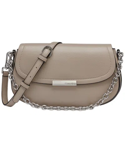 Calvin Klein Azalea Small Crossbody Handbag In Gray