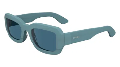 Calvin Klein Azure Square Unisex Sunglasses Ck24511s 413 52 In ["blue"]
