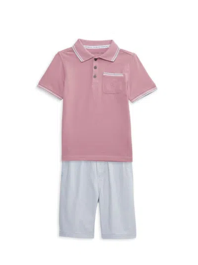 Calvin Klein Baby's 2-piece Polo & Shorts Set In Red Multi