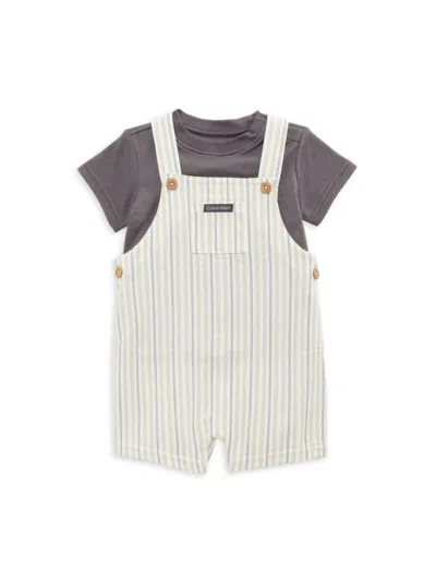 Calvin Klein Baby Boy's 2-piece Bodysuit & Shortall Set In Beige
