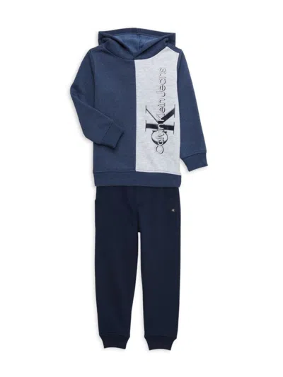 Calvin Klein Baby Boy's 2-piece Hoodie & Joggers Set In Blue