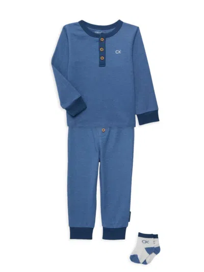 Calvin Klein Baby Boy's 3-piece Tee, Joggers & Socks Set In Blue