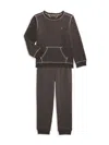 Calvin Klein Baby Boy's & Little Boy's 3-piece Fleece T-shirt, Sweater & Joggers Set In Brown