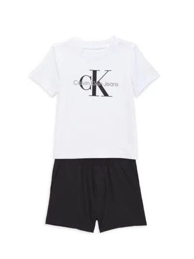 Calvin Klein Baby Boy's Logo Cotton T-shirt & Shorts Set In Multi