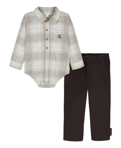Calvin Klein Baby Boys 2-piece Bodysuit And Pants Set In Multi