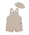 Calvin Klein Baby Boys 2-piece Gauze Sunsuit And Matching Hat Set In Angel Tan