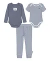 Calvin Klein Baby Boys Long-sleeve Bodysuit, Bodysuit And Leggings, 3-piece Set In Gray