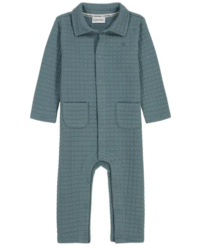 Calvin Klein Baby Boys' Long-sleeve Coverall In Green