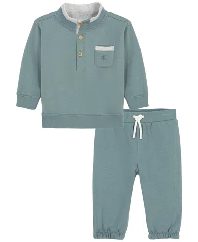 Calvin Klein Baby Boys' Long-sleeve Top And Pants, 2-piece Set In Assorted