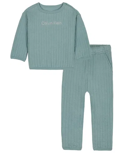 Calvin Klein Baby Boys' Long-sleeve Top And Pants, 2-piece Set In Assorted