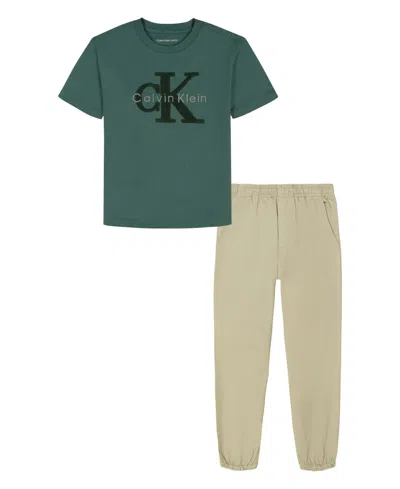 Calvin Klein Baby Boys T-shirt And Jogger Pants, 2-piece Set In Multi