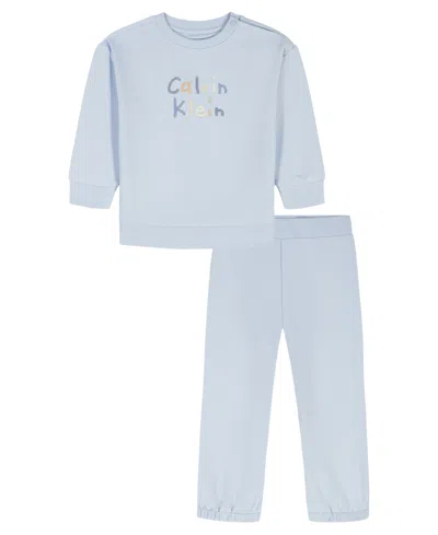 Calvin Klein Baby Boys' T-shirt And Jogger Pants, 2-piece Set In Blue