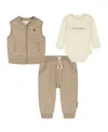 Calvin Klein Baby Boys 3-piece Vest, T-shirt And Joggers Set In Brown