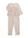 Calvin Klein Baby Girl's 2-piece Dotted Top & Pants Set In Sand Castle
