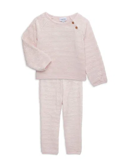 Calvin Klein Baby Girl's 2-piece Monogram Top & Pants Set In Assorted