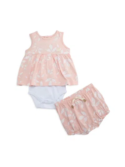 Calvin Klein Baby Girl's 3-piece Leaf-print Top, Bodysuit & Shorts Set In Multi