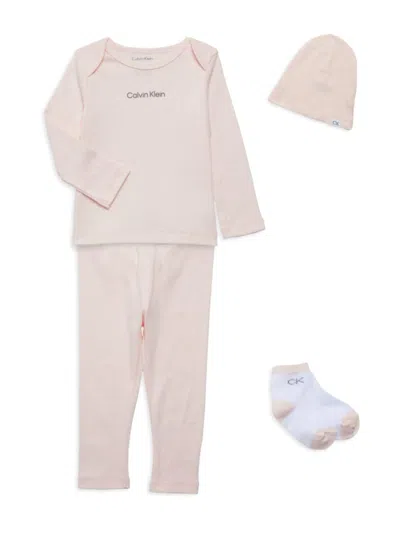 Calvin Klein Baby Girl's 4-piece Pajama Set In Pink