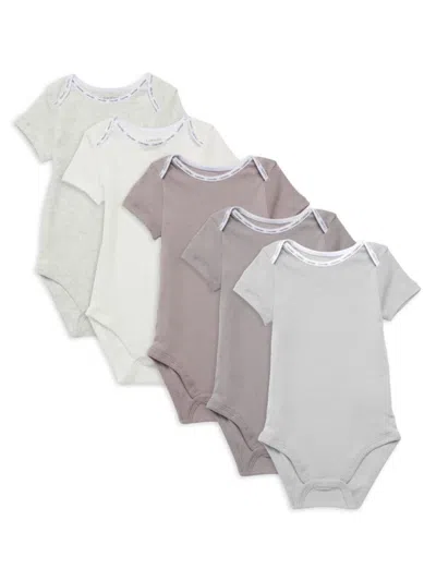 Calvin Klein Baby Girl's 5-piece Bodysuit Set In Grey Multi