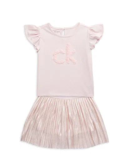 Calvin Klein Kids' Baby Girl's & Little Girl's 2-piece Top & Skorts Set In Light Pink