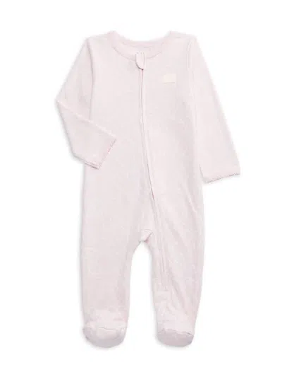 Calvin Klein Baby Girl's Heart Print Footie In Light Pink