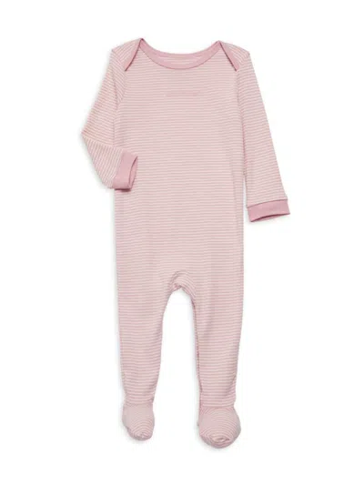 Calvin Klein Baby Girl's Striped Footie In Pink