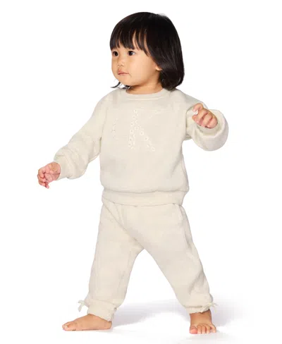 CALVIN KLEIN BABY GIRLS 2-PIECE FLEECE SWEATSHIRT AND PANT SET