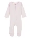 Calvin Klein Baby Girls Heart Sketch Zip-front Footed Coverall In Egret,pale Lilac