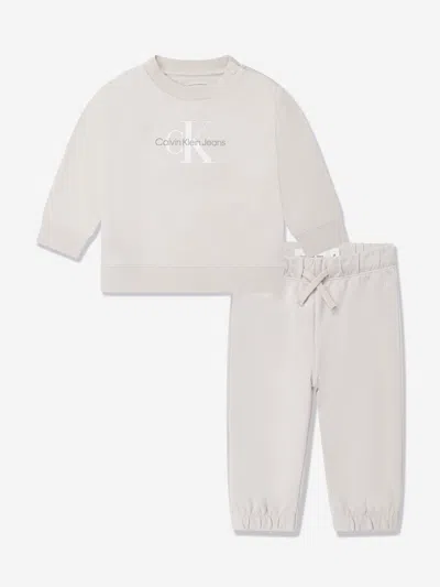 Calvin Klein Kids'  Baby Monogram Tracksuit In Beige