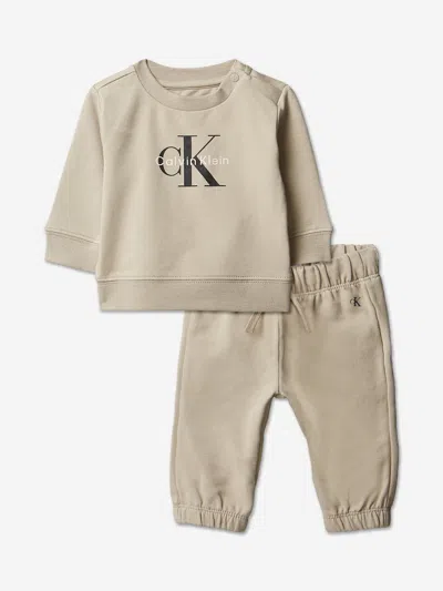 Calvin Klein Kids'  Baby Monogram Tracksuit Gift Set In Neutral