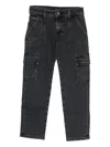 Calvin Klein Back-patch Cargo-pocket Jeans In Black