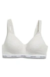 Calvin Klein Balance Padded Wirefree Bra In Snow Heather