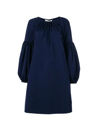 Calvin Klein Balloon-sleeve Dress In Blue
