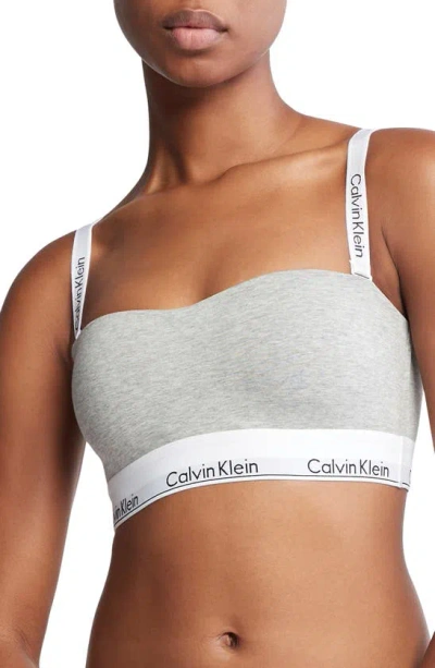 Calvin Klein Bandeau Bralette In Grey Heather