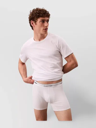 Calvin Klein Basic Crew Neck Short Sleeve T-shirt In Neutral