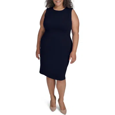 Calvin Klein Basic Sleeveless Sheath Dress In Indigo