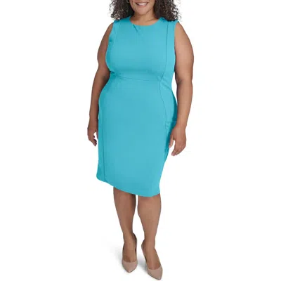 Calvin Klein Basic Sleeveless Sheath Dress In Lake