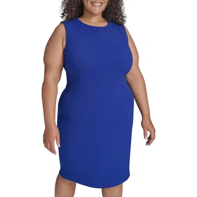 Calvin Klein Basic Sleeveless Sheath Dress In Ultramarine