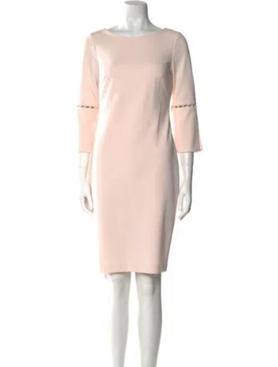 Pre-owned Calvin Klein Bateau Neckline Knee-length Dress In Pink