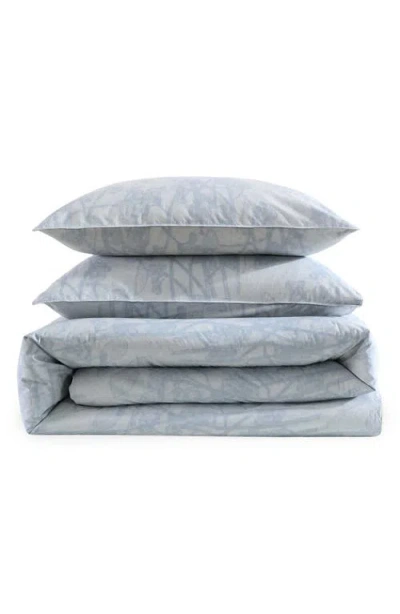 Calvin Klein Bayberry 200 Thread Count Cotton Duvet Cover & Shams Set In Gray